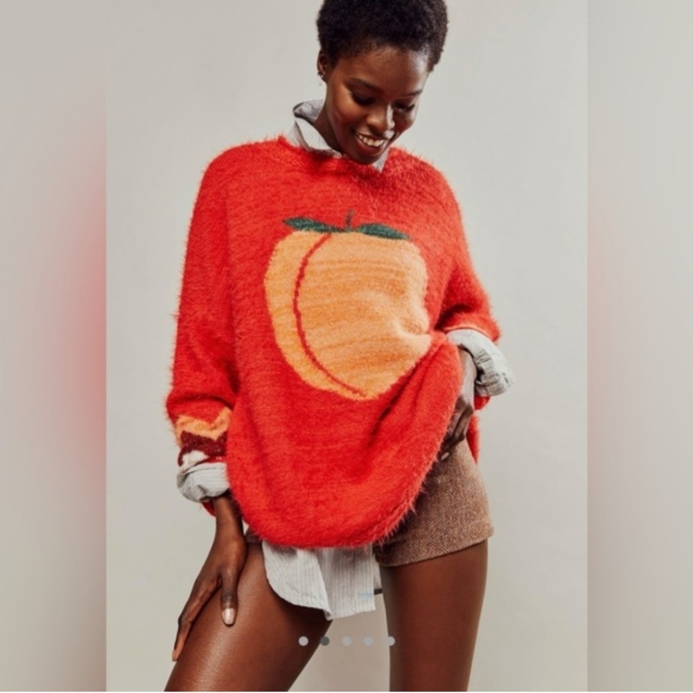 Oversized Free People Just Peachy Pullover Sweater Tunic Small